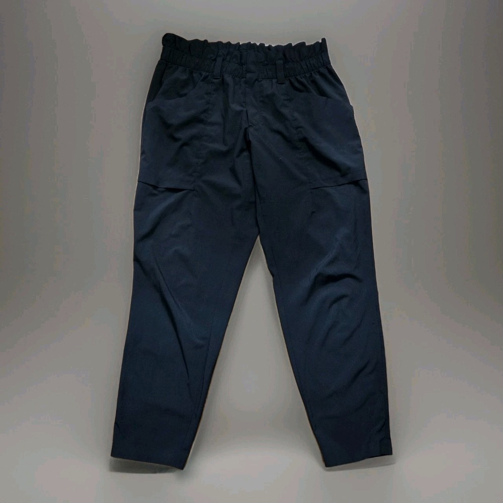 Athleta Skyline Paper Bag Pants Black Petite 6 Career Travel Lightweight Pants‎